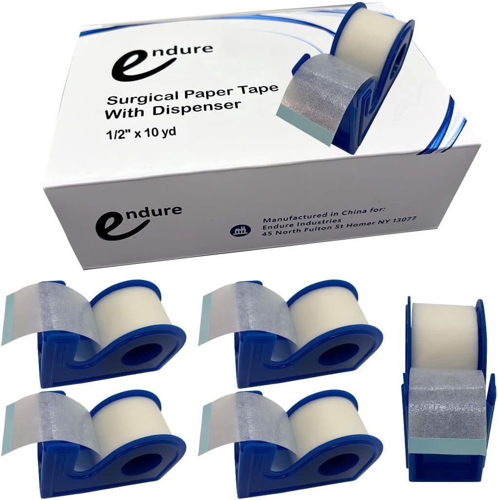 Endure Hypoallegenic Surgical Paper Tape with Dispenser, Pack of 6 ...