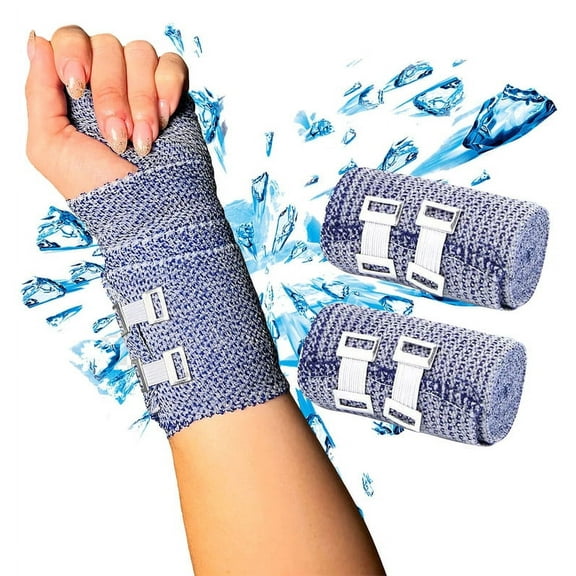 Endure Ice Bandage, Cold Compression Wraps, for Pain Relief, Strains, Bruises,Instant Cooling, Muscle Recovery and Swelling (4 inches x 4.5 Yard), 2 Pack