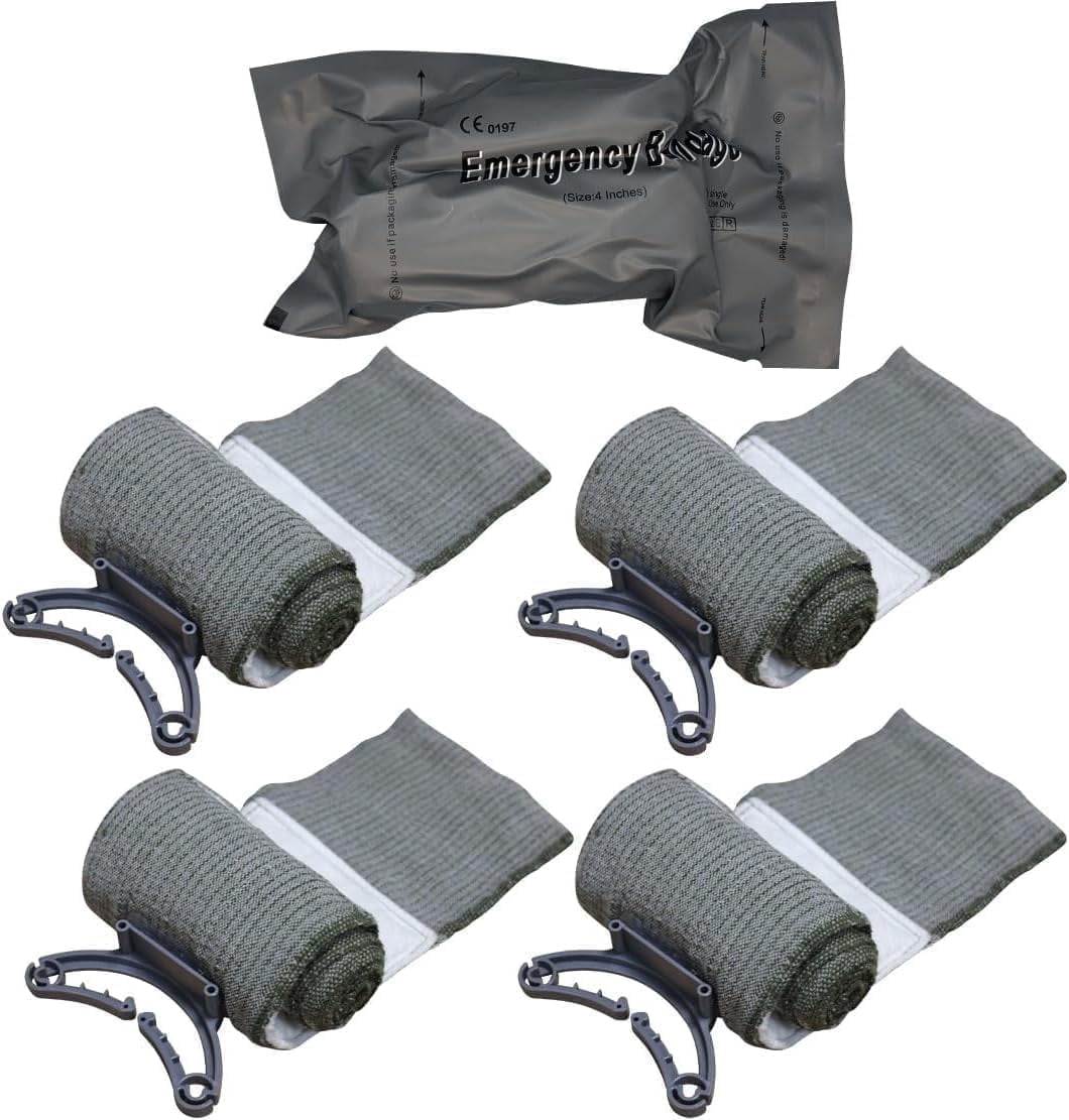 Endure Military First Aid Bandage, 5 Pack Israeli Style Battle Wound Dressing, First Aid Essential, Emergency Trauma Bandage 6 inch - Combat Military Style IFAK