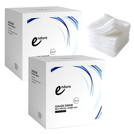 200 Count - 4" x 4" Non-Sterile Gauze Swab Standard, Folded Edge, Endure Industries