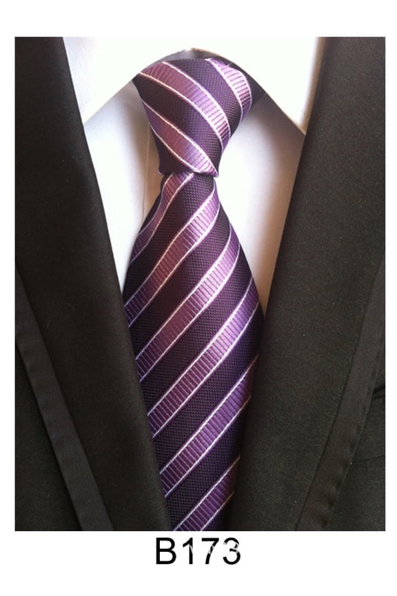 Enduring Design Men's Classic Business Tie One Pack, Made with a Resilient Silk Polyester Construction and an Intricate Woven Jacquard Stripe Pattern for Lasting Elegance in Professional Settings