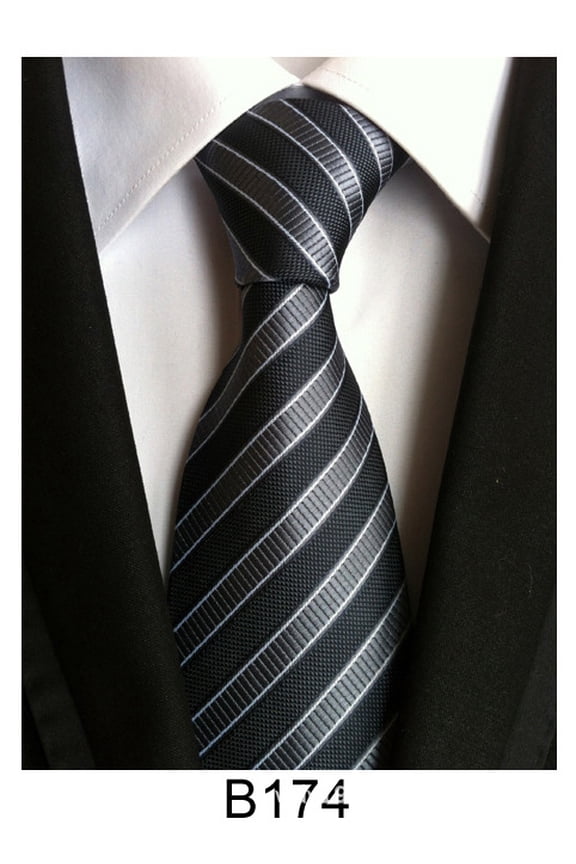 Enduring Design Men's Classic Business Tie One Pack, Made with a Resilient Silk Polyester Construction and an Intricate Woven Jacquard Stripe Pattern for Lasting Elegance in Professional Settings
