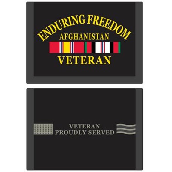 Enduring Freedom Afghanistan Veteran Services - Embroidered Logo Trifold Nylon Wallet - 3.5" x 5"