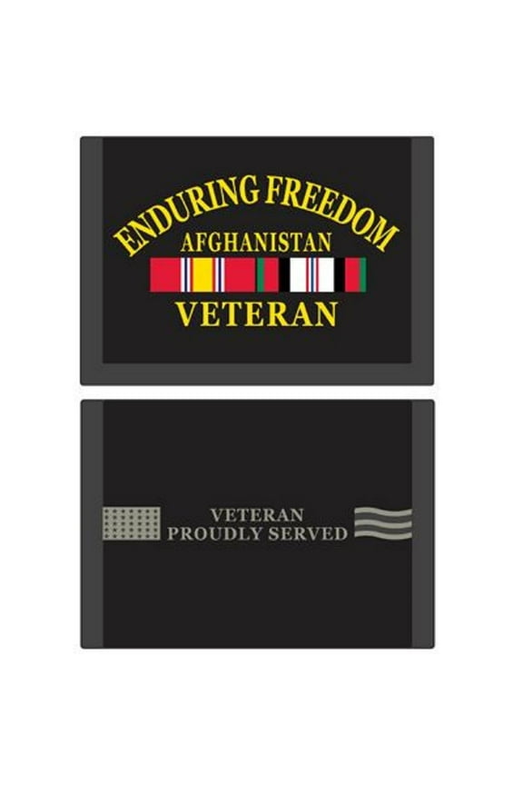 Enduring Freedom Afghanistan Veteran Services - Embroidered Logo Trifold Nylon Wallet - 3.5" x 5"