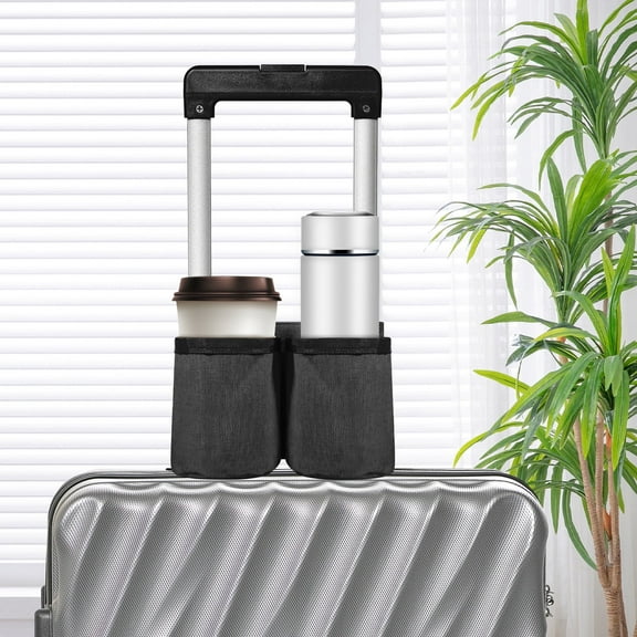 Enduring Luggage Travel Cup Holder Luggage Cup Stand with Drawstring Easy to Clean Travel Mug Holder for Flight Attendant