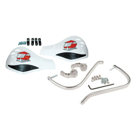 Enduro Engineering Evolution Debris Deflectors Silver Bar/White Plastic 7/8" Bars