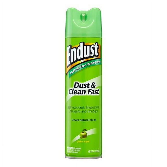 Endust MultiSurface Dusting & Cleaning Spray, Green Apple Scent, 10 oz