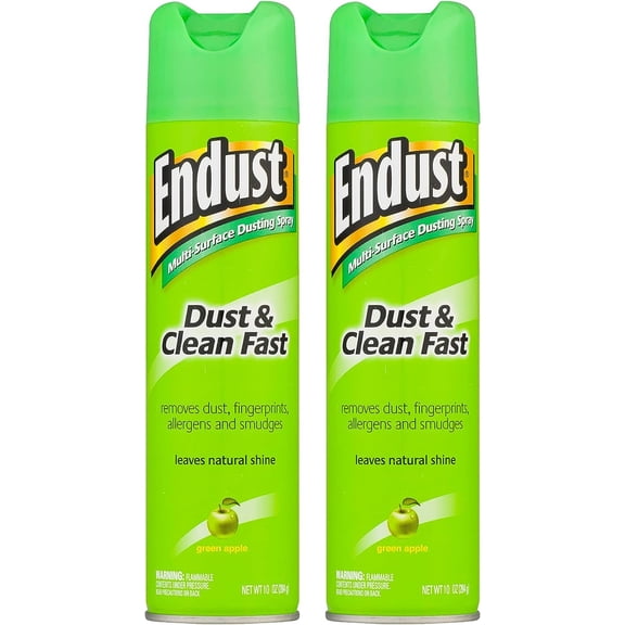 Endust Multi-Surface Dusting and Cleaning Spray, Green Apple, 2 Count
