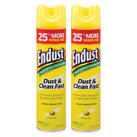 Endust Multi-Surface Dusting and Cleaning Spray, Lemon Zest, 12.5 Ounce (Pack of 2)