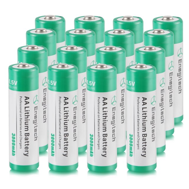 Enegitech AA Lithium Batteries, 1.5V 3000mAh NonRechargeable Double A Battery for Blink Camera