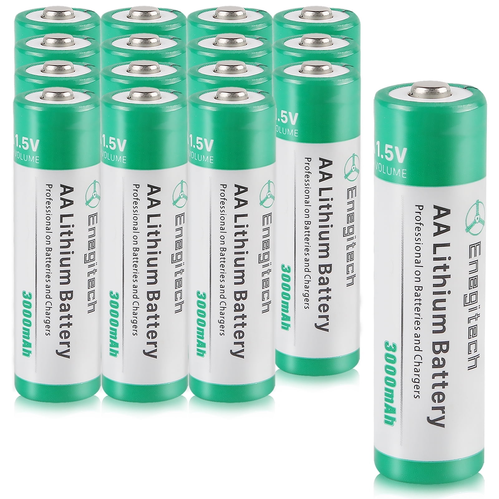 Walmart Saving of  Enegitech AA Lithium Batteries 1.5V 3000mAh for Security System, Extra Alarm, Non-Rechargeable, Pack of 16