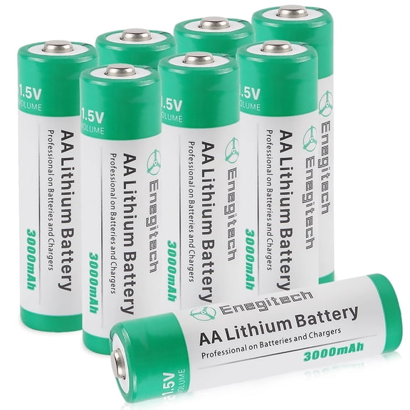Enegitech AA Lithium Battery, Double A Non-Rechargeable Battery 1.5V 3000mAh Battery Compatible with Blink Camera Door Locks AA 8 Pack