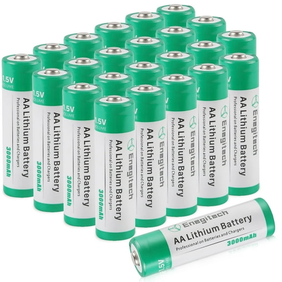 Enegitech AA Lithium Battery, Double A Non-Rechargeable Battery 1.5V 3000mAh Battery for Blink Camera, Trail Camera 24 Pack