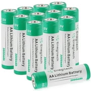 Enegitech AA Lithium Battery, Double A Non-Rechargeable Battery 1.5V 3000mAh Battery for Video Doorbell, Trail Camera 12 Pack