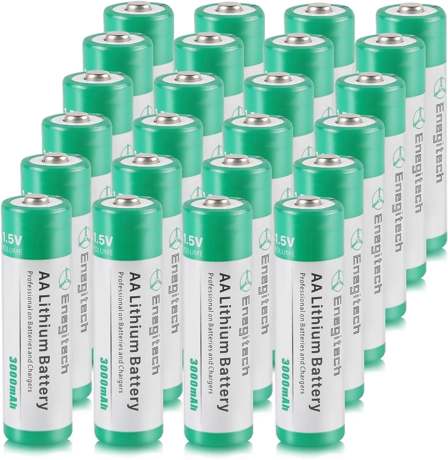 Enegitech AA Lithium Battery, Double A Non-Rechargeable Battery 1.5V 3000mAh Battery for Blink Camera, Trail Camera 24 Pack