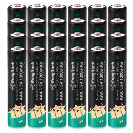 Enegitech AAA Lithium Batteries, Triple A Battery 1.5V 1200mAh for Water Leak Detector Non-Rechargeable 24 Pack