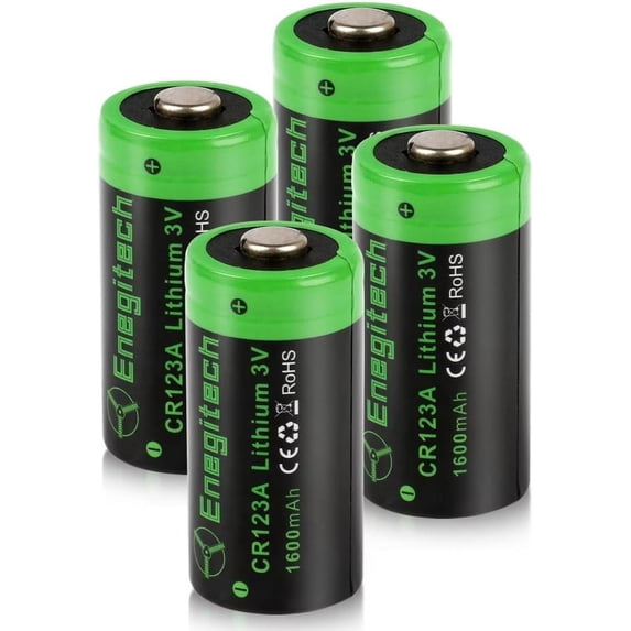 Enegitech, CR123A 3V Lithium Battery, 123A, 4 Pack - Walmart.com