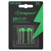 Enegitech CR123A 3V Lithium Battery, 3 Volt 123 123A CR17345 Battery for Motion Detector Alarm Sensors 2 Pack