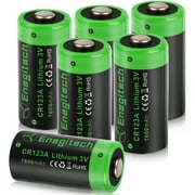 Enegitech CR123A Lithium Battery Non-Rechargeable 3V 1600mAh with PTC Protection for Polaroid Camera Flashlight Torch Laser Pointer 6 Pack