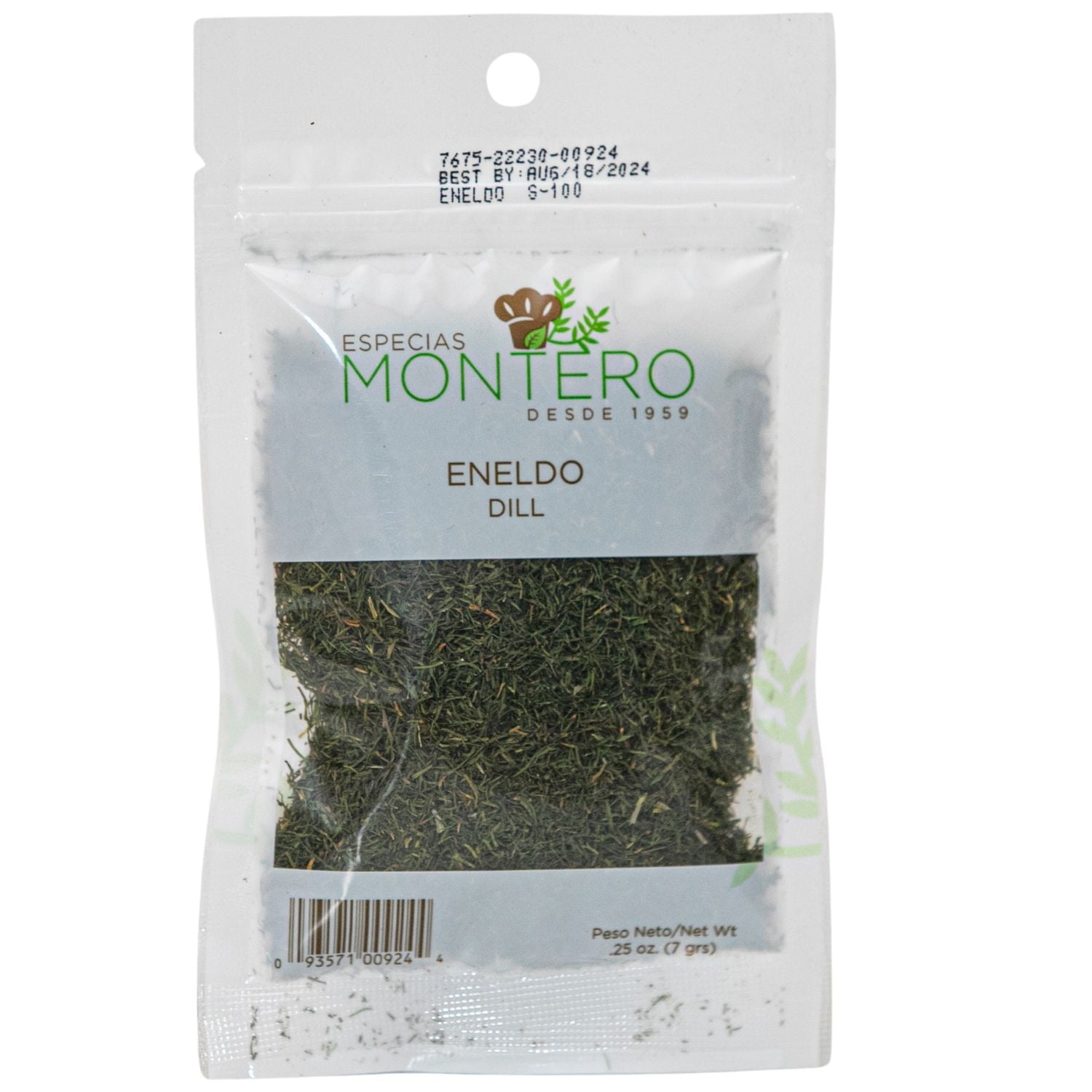 Eneldo, Especias Montero, Kosher, Herb, 7g., Single Item