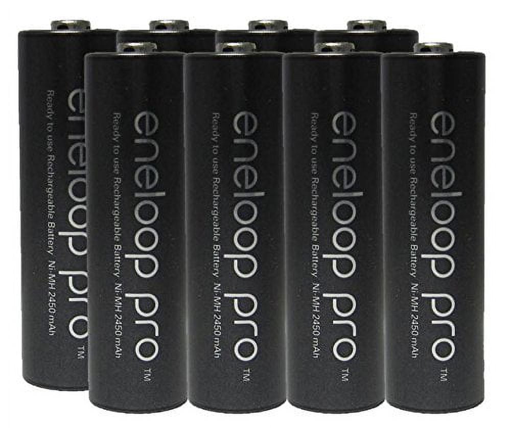 Panasonic eneloop pro AA High Capacity Ni-MH 2550mAh (Min. 2450mAh) Pre-Charged Rechargeable Batteries 8 Pack + Free Battery Holder