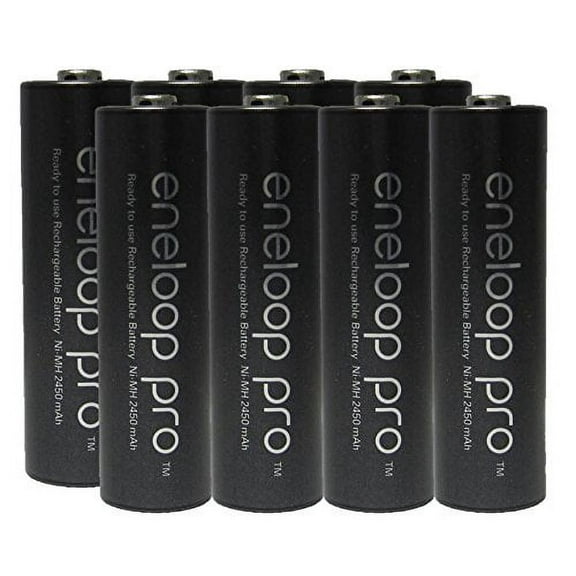 Panasonic eneloop pro AA High Capacity Ni-MH 2550mAh (Min. 2450mAh) Pre-Charged Rechargeable Batteries 8 Pack + Free Battery Holder