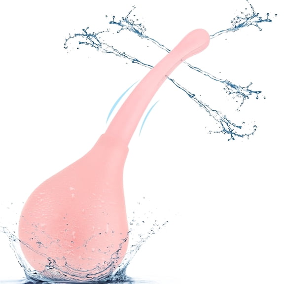 Enema Anal Douche for Women Men, Silicone Anal Bulb with 5 Spray Holes, Anti-Backflow Valve, 5.75 Oz Anal Cleaner for Personal Intimate Hygiene