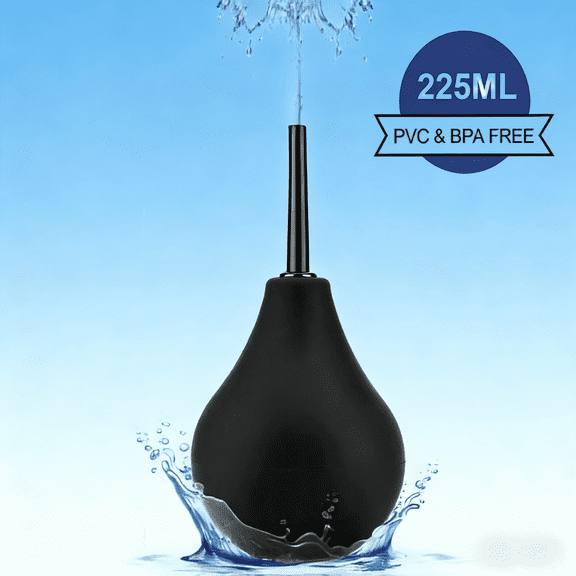 Enema Bulb Kit, Anti Back-Flow Anal Douche, 225ml Large Capacity Leakproof Enema Bulb for Colon Detox and Constipation Male & Female