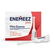 Enemeez Plus Mini Enema,  283mg Docusate Sodium and 20 mg Benzocaine Mini Enema, Constipation Relief, 30 Count Jar