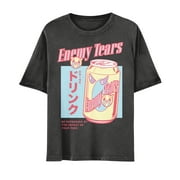 Enemy Tears Japanese Anime Can Kanji Mens and Womens Short Sleeve T-Shirt (Black, S-XXL)
