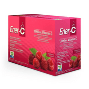Ener-C Raspberry Multivitamin Drink Mix, 1000mg Vitamin C, Non-GMO, Vegan, Real Fruit Juice Powders, Natural Immunity Support, Electrolytes, Gluten Free, 30 Count