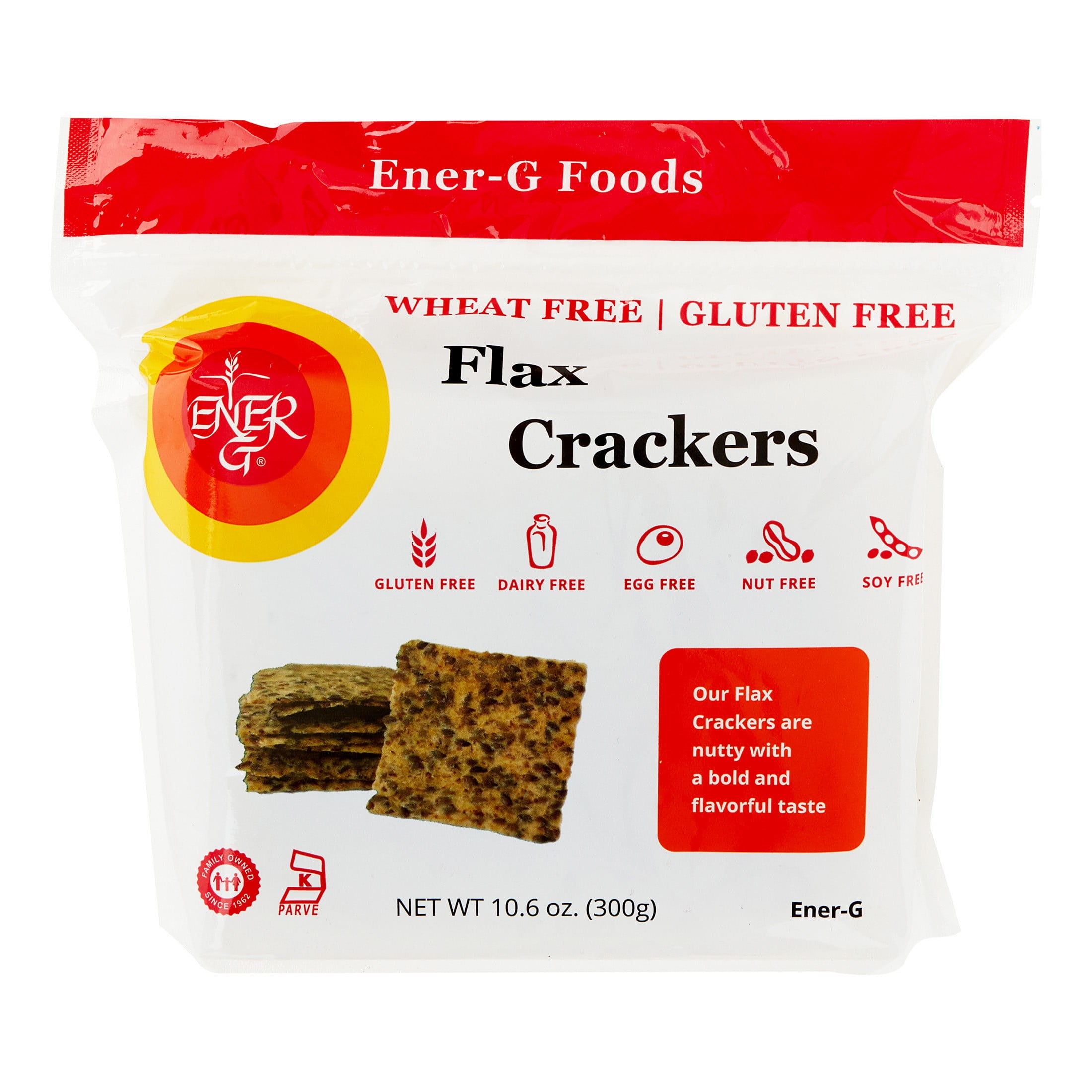 Energ Foods Gluten Free Flax Crackers, 10.6 Oz