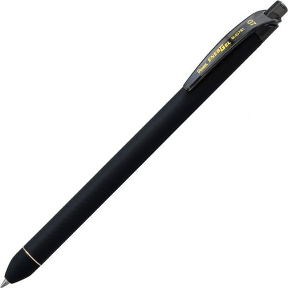 EnerGel 0.7mm Retractable Pens - 0.7 mm Pen Point Size - Retractable - Black Liquid Gel Ink Ink - Rubberized Barrel - 12 / Dozen
