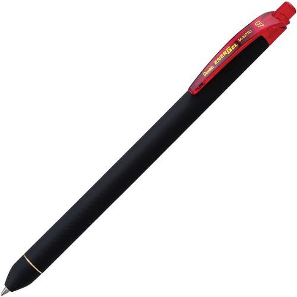 EnerGel 0.7mm Retractable Pens 0.7 mm Pen Point Size - Retractable - Red Liquid Gel Ink Ink - Rubberized Barrel - 12 / Dozen