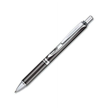 EnerGel Alloy RT Retractable Gel Pen Medium 0.7mm, Black Ink, Black Barrel