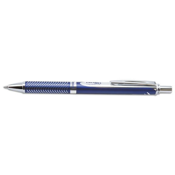EnerGel Alloy RT Retractable Gel Pen Medium 0.7mm, Black Ink, Blue Barrel
