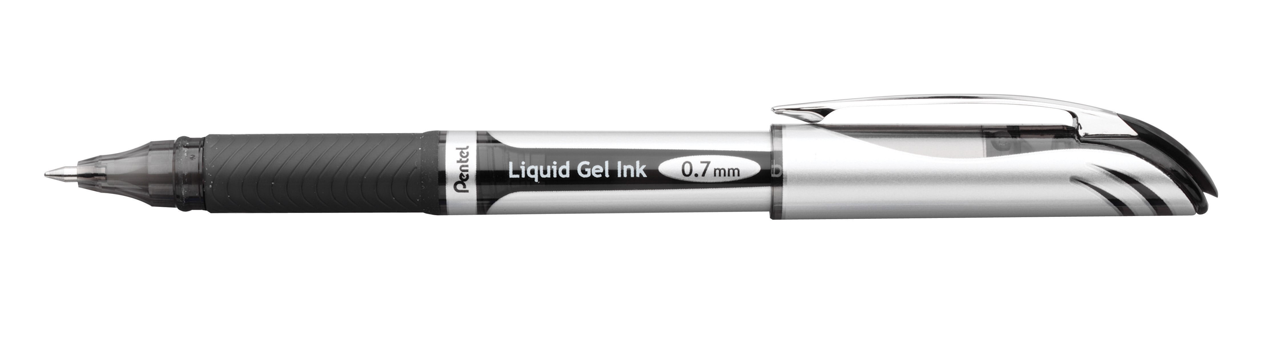 EnerGel Deluxe Liquid Gel Pen, Medium Line, Capped, Metal Tip, Black Ink