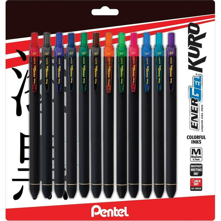 EnerGel Kuro Liquid Gel Retractable Pens - 0.7 mm Pen Point Size - Retractable - Assorted Liquid Gel Ink Ink - Rubberized Barrel - 12 / Pack EnerGel Kuro Liquid Gel Retractable Pens - 0.7 mm Pen Point Size - Retractable - Assorted Liquid Gel Ink Ink - Rubberized Barrel - 12 / Pack