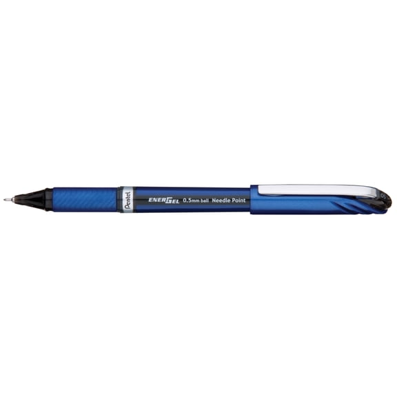 EnerGel NV Liquid Gel Pen, (0.5mm) Needle Tip, Fine Line Capped, Black Ink, 12 Count
