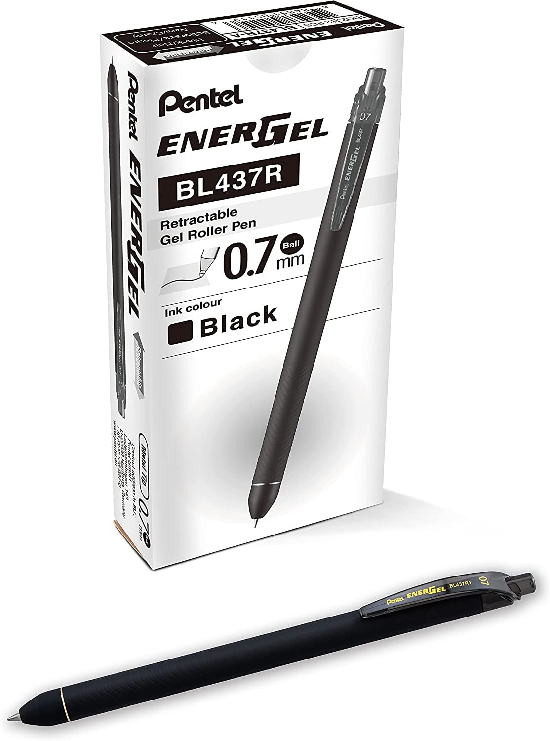 EnerGel Kuro Liquid Gel Pen, (0.7mm) Medium line, Assorted Ink, 24