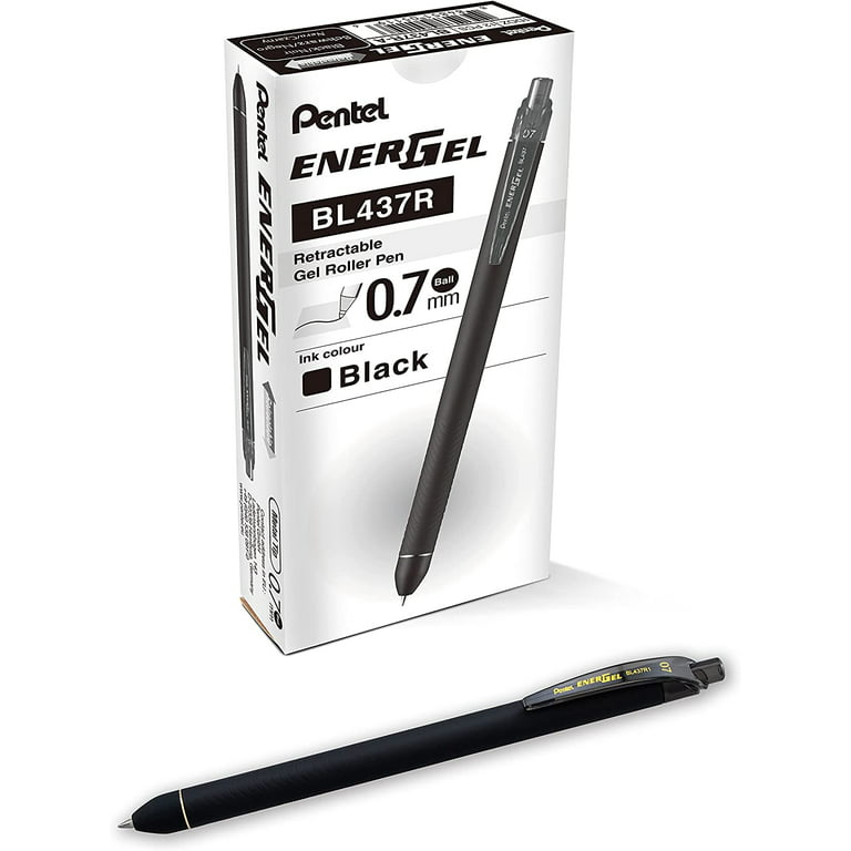 EnerGel Pen, Gel, 0.7mm, 3/5Wx2/5Lx5-4/5H, 12/DZ, Black (PENBL437R1A)