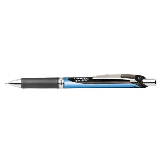 EnerGel RTX Retractable Liquid Gel Pen (0.5mm) Needle Tip, Fine Line, Black Ink, 12 Count