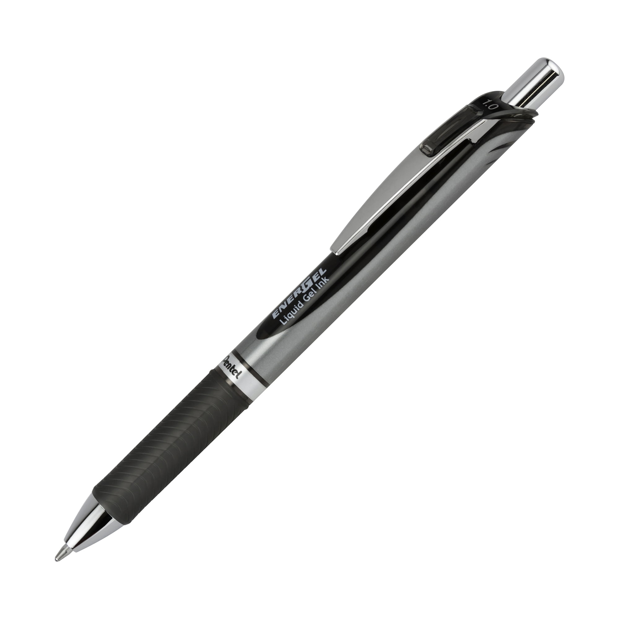 EnerGel RTX Retractable Liquid Gel Pen, Bold Line, Metal Tip, Black Ink, 12 Count