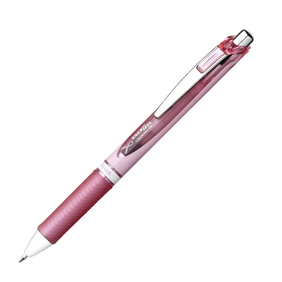 EnerGel RTX Retractable Liquid Gel Pen, Medium Line, Metal Tip, Pink Ink, 12 Count