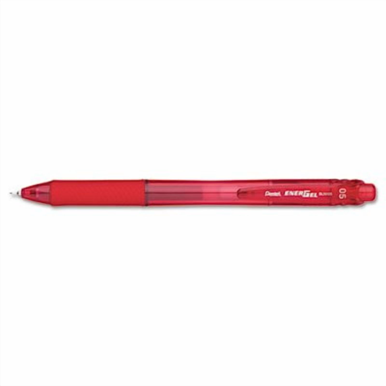 EnerGel-X Retractable Roller Gel Pen, .5mm, Red Barrel/Ink, Dozen, Sold as 2 Dozen