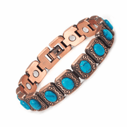 Wollet Copper Magnetic Bracelet, Turquoise-Color Bracelet, Fashion Jewelry Gift for Mom Wife