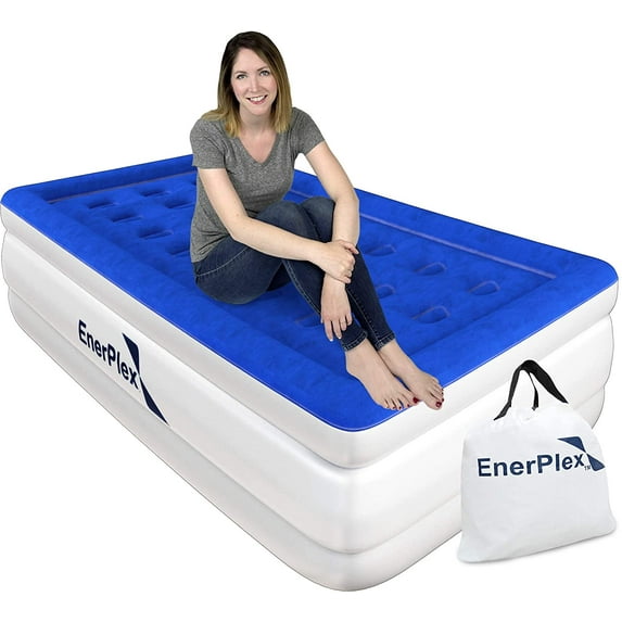 EnerPlex Luxury 13 Inch Double High Twin Air Mattress with Built in Pump