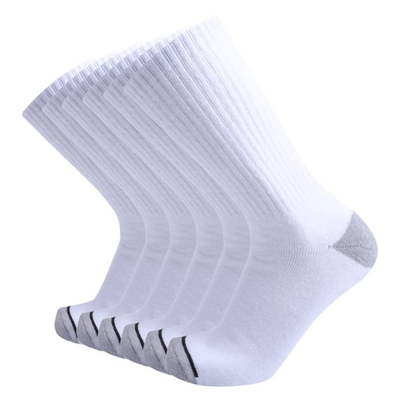 EnerWear Men's Cotton Moisture Wicking Heavy Cushion Crew Socks, 6Pack