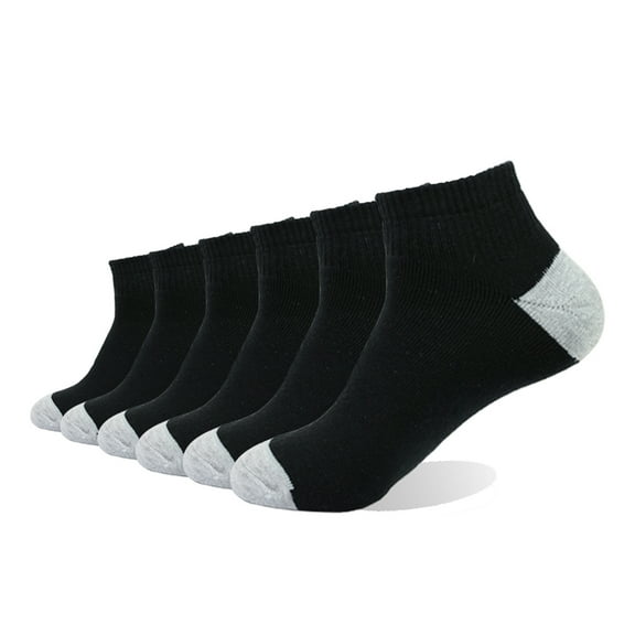 EnerWear 6P Pack Men's Cotton Moisture Wicking Cushion Low Cut Socks (10-13/Shoe: 6-12, Black)