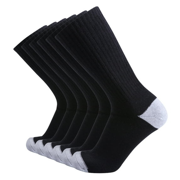 EnerWear 6P Pack Men's Cotton Moisture Wicking Cushion Low Cut Socks (10-13/Shoe: 6-12, Black)